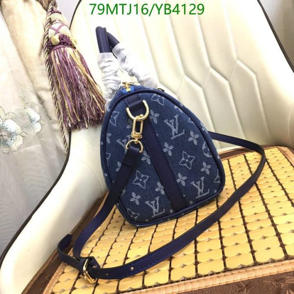 Louis Vuitton AAA+ Replica Speedy Bandouliere  Denim Leather Bag YB41294751235