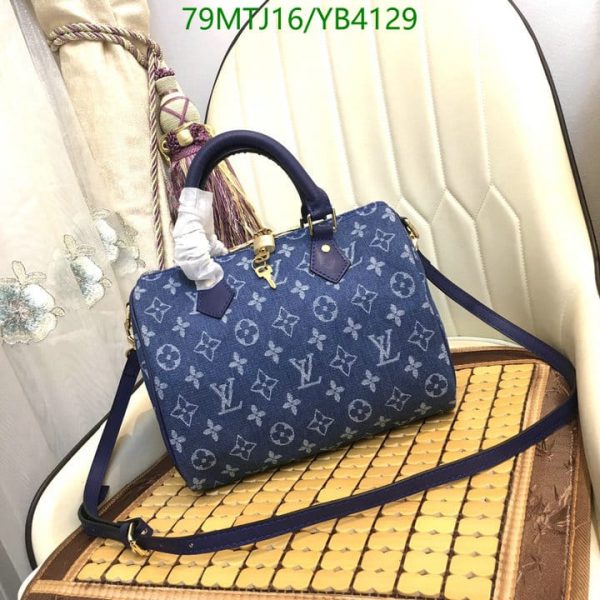 Louis Vuitton AAA+ Replica Speedy Bandouliere  Denim Leather Bag YB41294751235