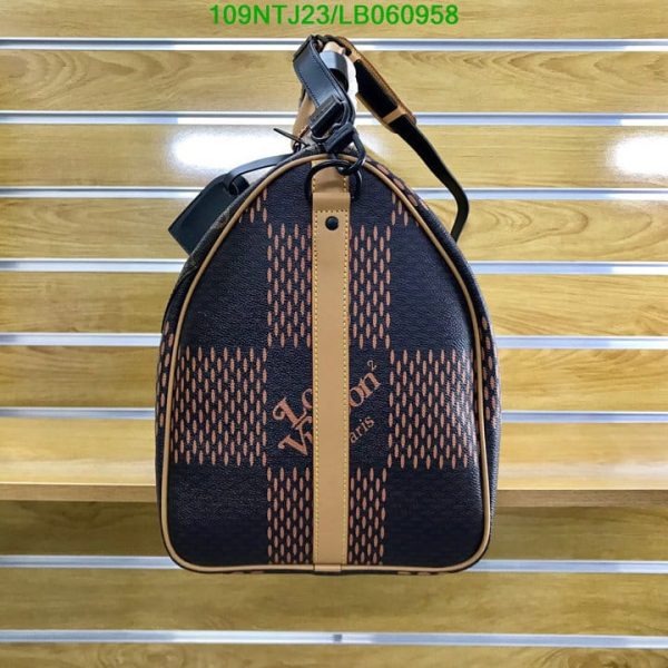 Louis Vuitton AAA+ Replica x Nigo Damier Ebene Canvas Keepall Bandouliere LB06095857416