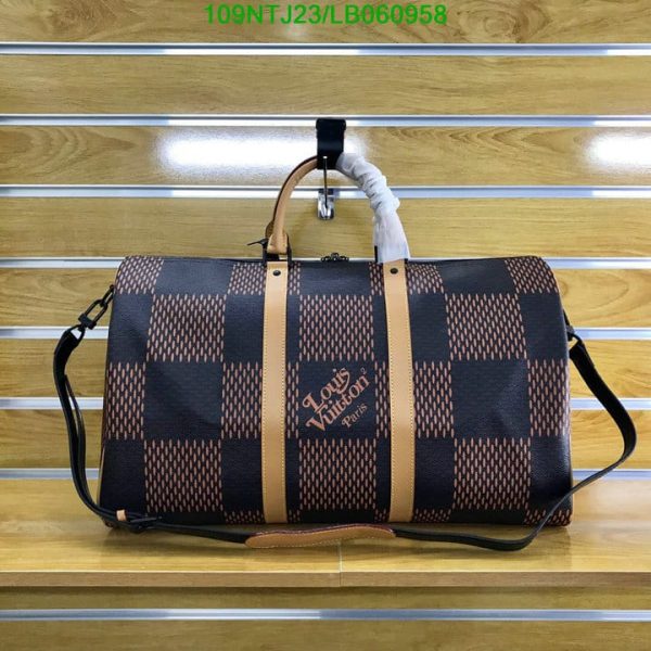 Louis Vuitton AAA+ Replica x Nigo Damier Ebene Canvas Keepall Bandouliere LB06095857416