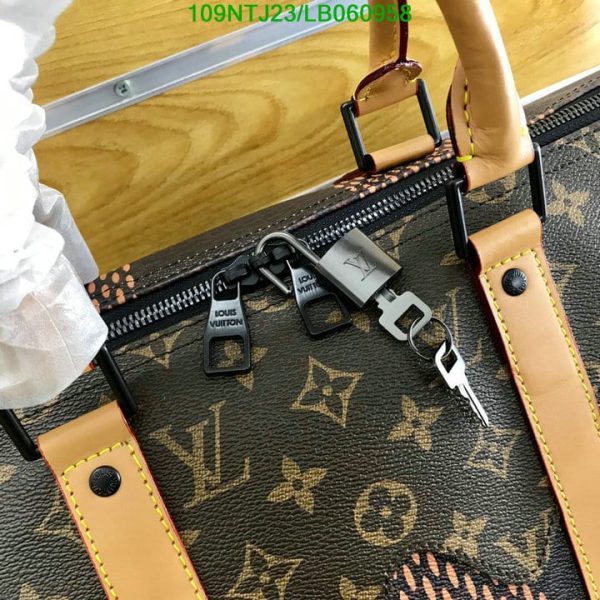 Louis Vuitton AAA+ Replica x Nigo Damier Ebene Canvas Keepall Bandouliere LB06095857416