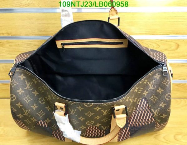 Louis Vuitton AAA+ Replica x Nigo Damier Ebene Canvas Keepall Bandouliere LB06095857416