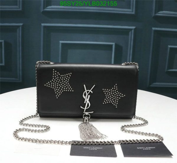 YSL AAA+ Replica Crystal Star Medium Monogram Kate Satchel Bag YLB0321552145