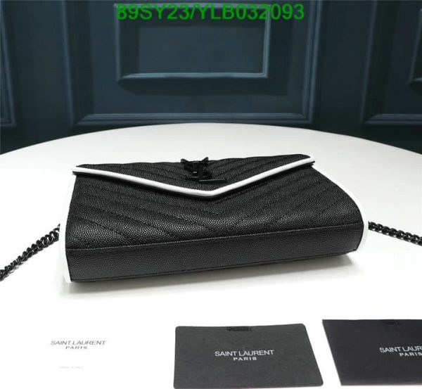 YSL AAA+ Replica Embossed Calfskin Manhattan Shoulder Bag Black YLB0320931967