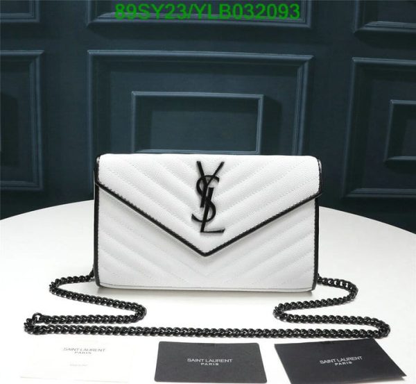 YSL AAA+ Replica Embossed Calfskin Manhattan Shoulder Bag Black YLB0320931967