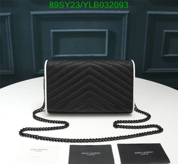 YSL AAA+ Replica Embossed Calfskin Manhattan Shoulder Bag Black YLB0320931967