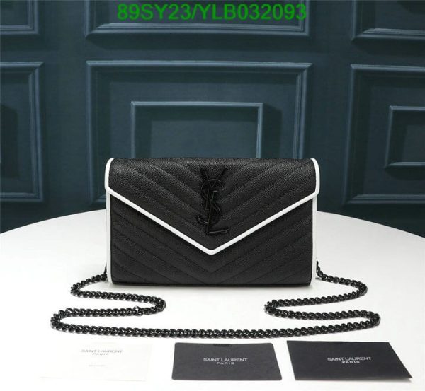 YSL AAA+ Replica Embossed Calfskin Manhattan Shoulder Bag Black YLB0320931967