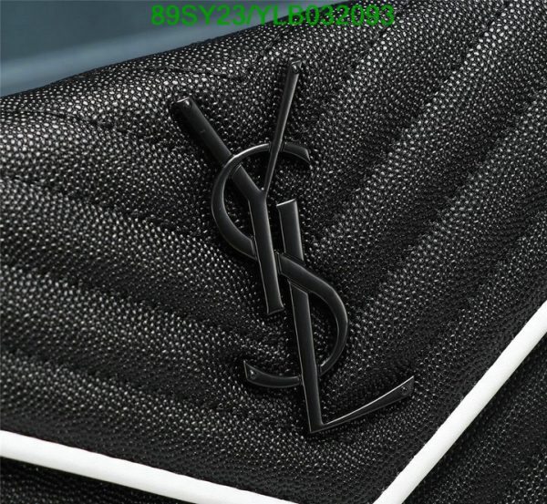 YSL AAA+ Replica Embossed Calfskin Manhattan Shoulder Bag Black YLB0320931967