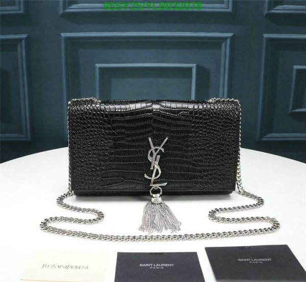 YSL AAA+ Replica Kate Monogram Croc-Embossed Shoulder Bag YLB0320782365