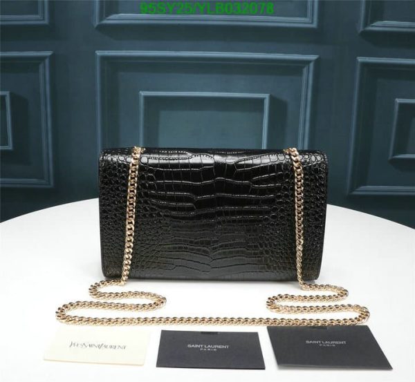 YSL AAA+ Replica Kate Monogram Croc-Embossed Shoulder Bag YLB0320782365