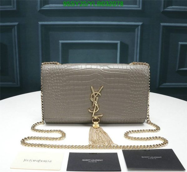 YSL AAA+ Replica Kate Monogram Croc-Embossed Shoulder Bag YLB0320782365