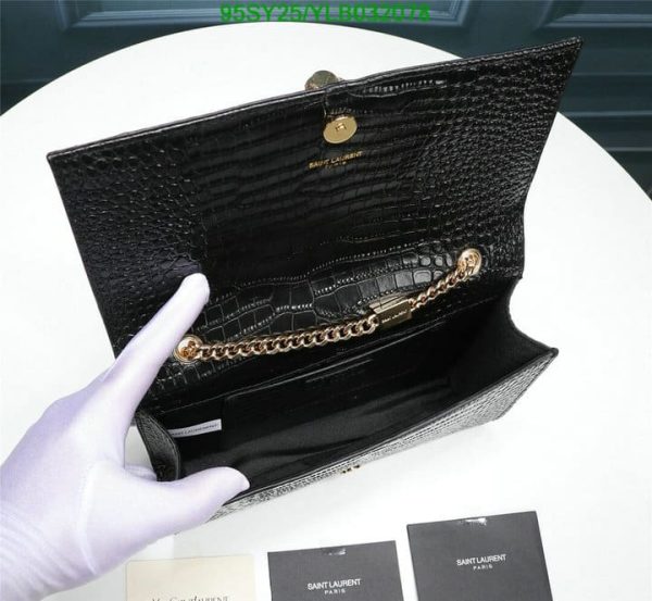 YSL AAA+ Replica Kate Monogram Croc-Embossed Shoulder Bag YLB0320782365