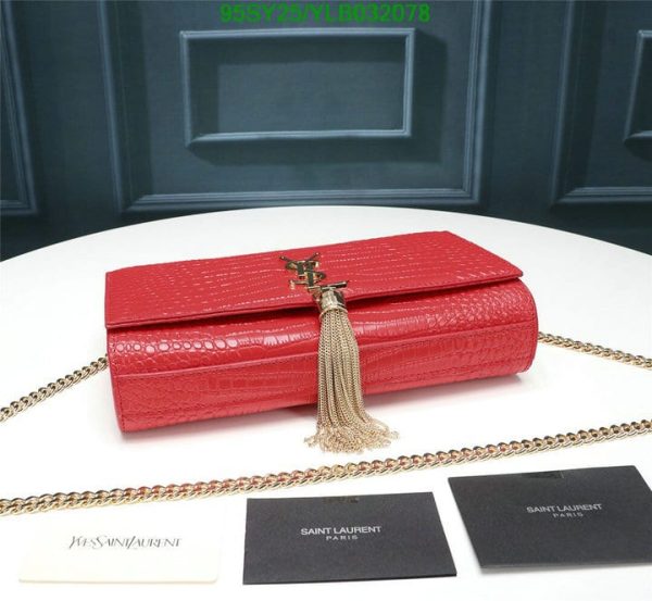 YSL AAA+ Replica Kate Monogram Croc-Embossed Shoulder Bag YLB0320782365