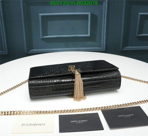 YSL AAA+ Replica Kate Monogram Croc-Embossed Shoulder Bag YLB0320782365