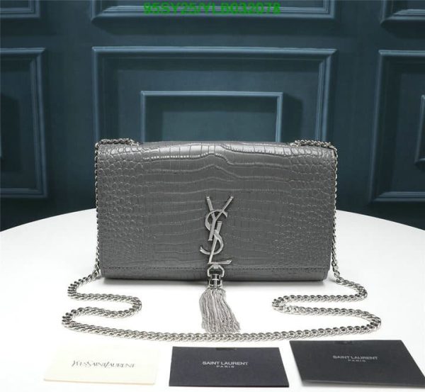 YSL AAA+ Replica Kate Monogram Croc-Embossed Shoulder Bag YLB0320782365