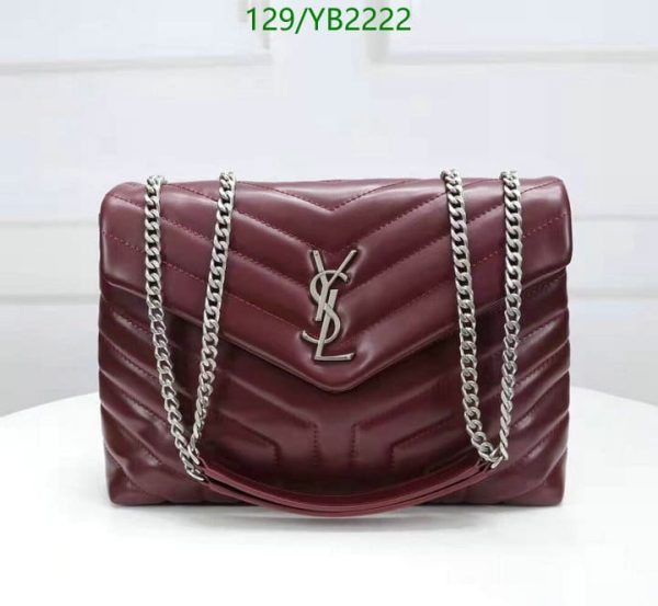 YSL AAA+ Replica Medium Supple Monogramme Loulou Chain Bag  YB22225412345