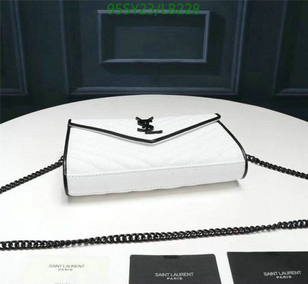 YSL AAA+ Replica Monogram Chain Wallet White Black LB22817675432