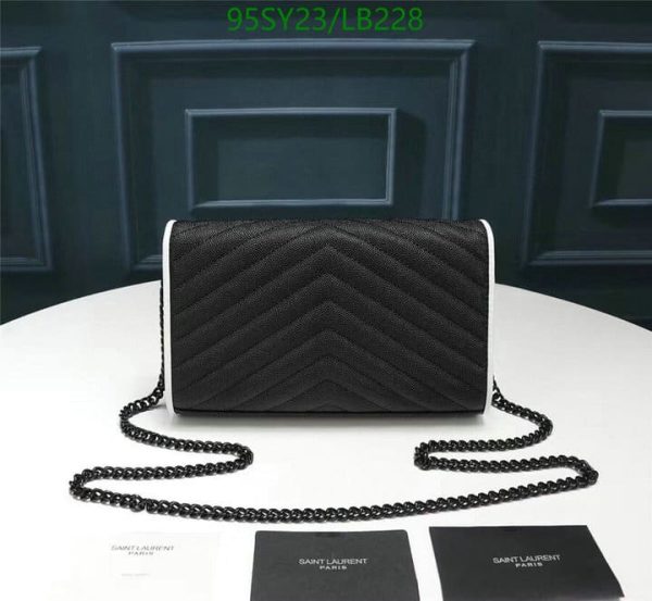 YSL AAA+ Replica Monogram Chain Wallet White Black LB22817675432