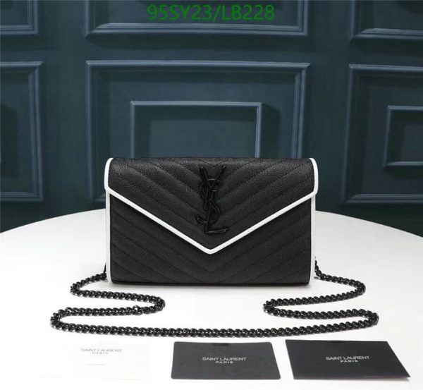 YSL AAA+ Replica Monogram Chain Wallet White Black LB22817675432