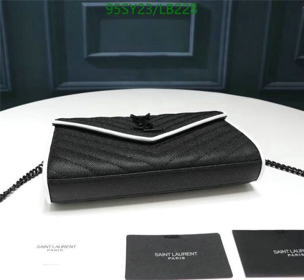 YSL AAA+ Replica Monogram Chain Wallet White Black LB22817675432