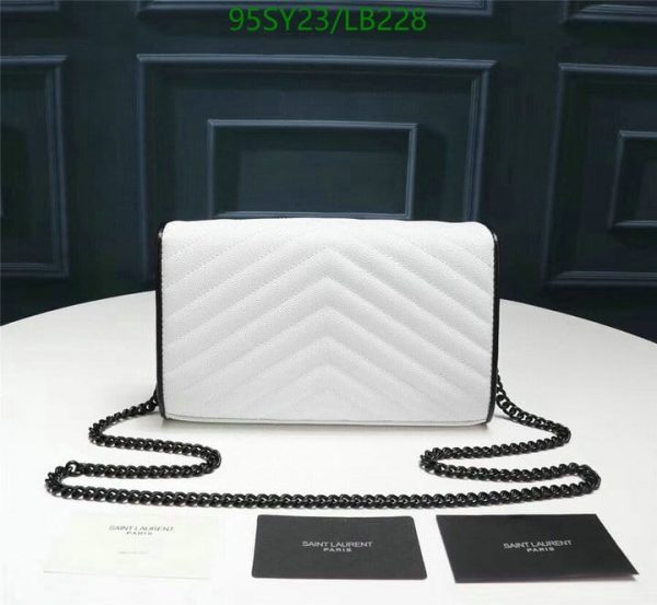 YSL AAA+ Replica Monogram Chain Wallet White Black LB22817675432