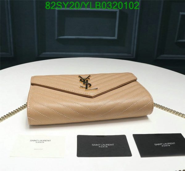 YSL AAA+ Replica Small WOC In Beige Grained Leather GHW YLB0320102257