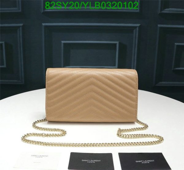 YSL AAA+ Replica Small WOC In Beige Grained Leather GHW YLB0320102257