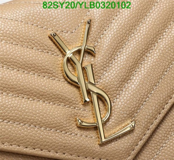 YSL AAA+ Replica Small WOC In Beige Grained Leather GHW YLB0320102257