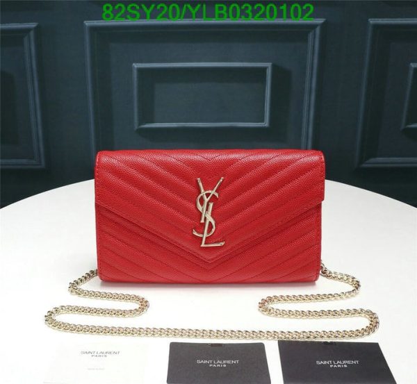 YSL AAA+ Replica Small WOC In Beige Grained Leather GHW YLB0320102257