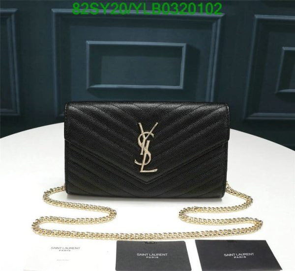 YSL AAA+ Replica Small WOC In Beige Grained Leather GHW YLB0320102257