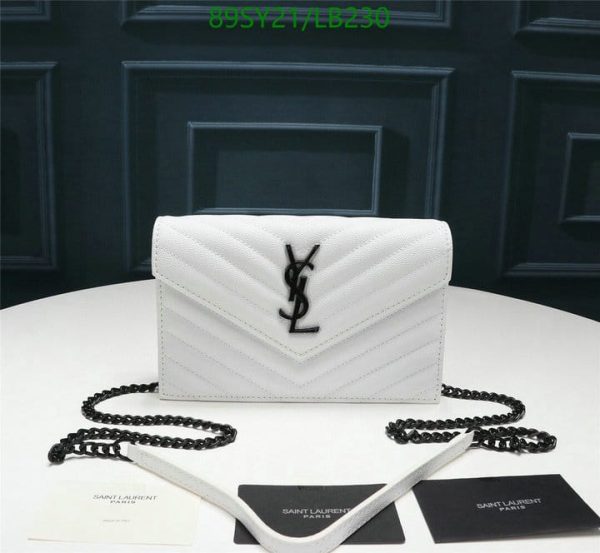 YSL AAA+ Replica logo-plaque chevron-quilt clutch bag LB23014765439