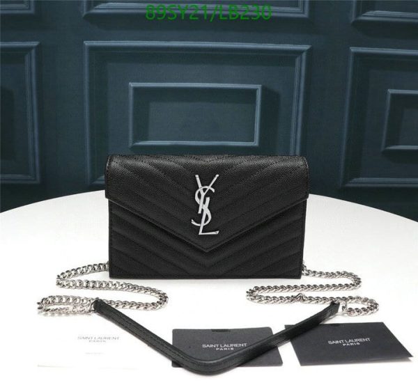 YSL AAA+ Replica logo-plaque chevron-quilt clutch bag LB23014765439