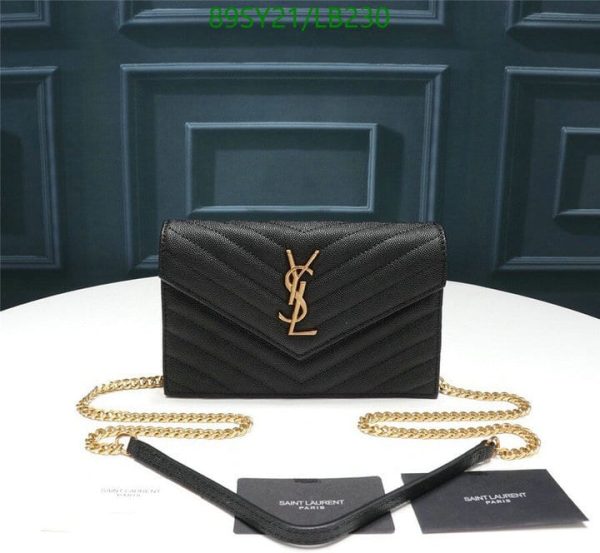 YSL AAA+ Replica logo-plaque chevron-quilt clutch bag LB23014765439