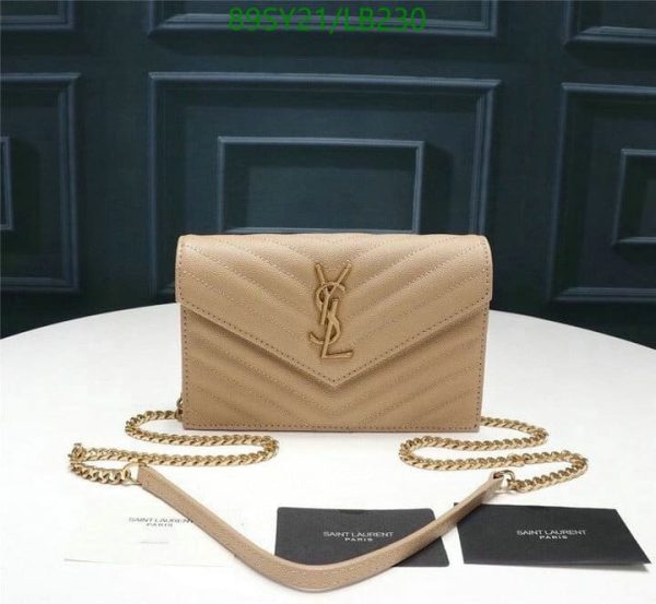 YSL AAA+ Replica logo-plaque chevron-quilt clutch bag LB23014765439