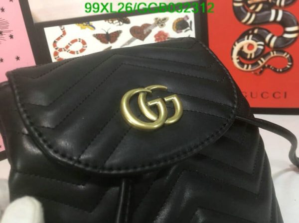 Gucci AAA+ Replica GG Marmont Leather Mini Backpack GGB0323124853