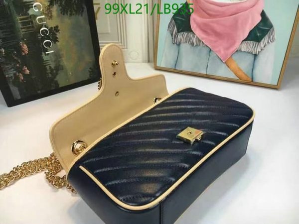 Gucci AAA+ GG Replica Black & White Marmont Bag LB93598314287