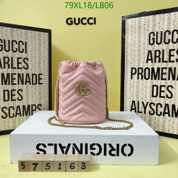 Gucci AAA+ Replica GG Marmont Mini Bucket Bag LB06523985746