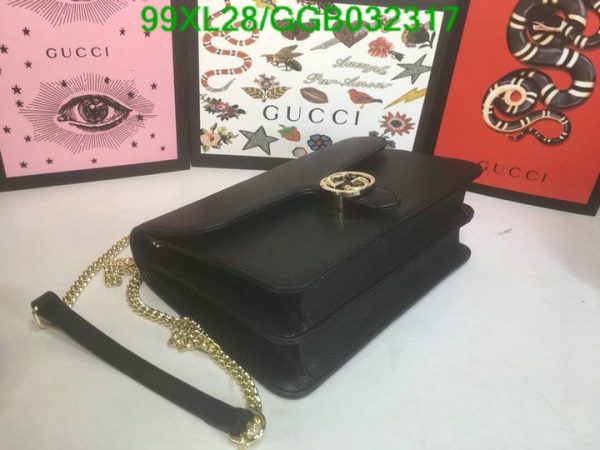 Gucci GG AAA+ Replica Leather Lock Chain Crossbody Bag GGB0323174631