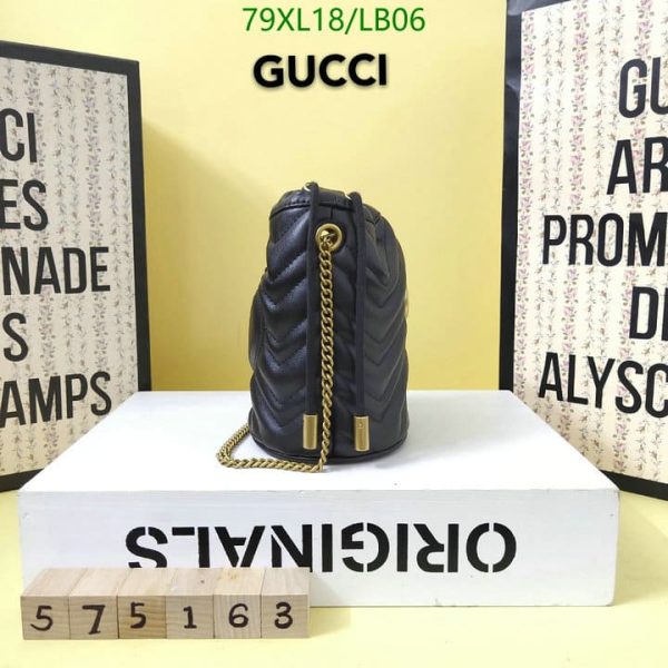 Gucci AAA+ Replica GG Marmont Mini Bucket Bag LB06523985746