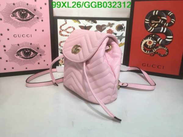 Gucci AAA+ Replica GG Marmont Leather Mini Backpack GGB0323124853