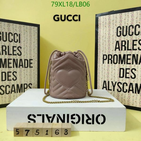 Gucci AAA+ Replica GG Marmont Mini Bucket Bag LB06523985746