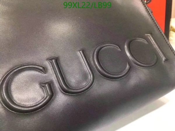 Gucci AAA+ Replica Leather Embossed Logo Tote Bag LB99635124785