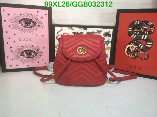 Gucci AAA+ Replica GG Marmont Leather Mini Backpack GGB0323124853