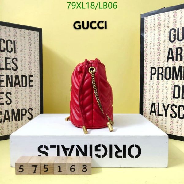 Gucci AAA+ Replica GG Marmont Mini Bucket Bag LB06523985746