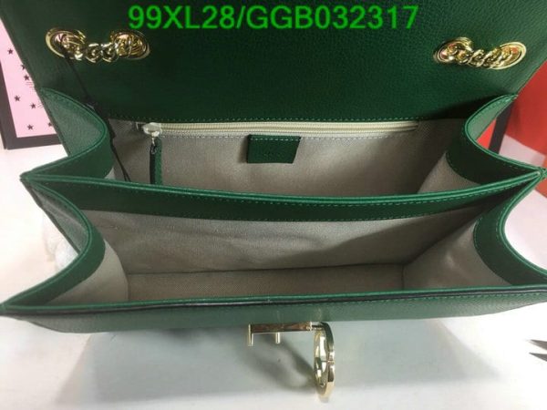 Gucci GG AAA+ Replica Leather Lock Chain Crossbody Bag GGB0323174631