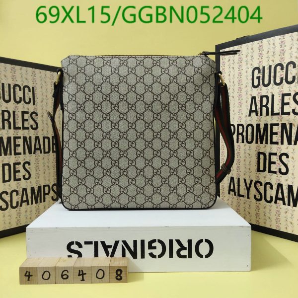 Gucci AAA+ Replica Front Zip Flat Messenger Bag GGBN052450452