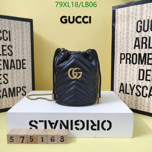 Gucci AAA+ Replica GG Marmont Mini Bucket Bag LB06523985746