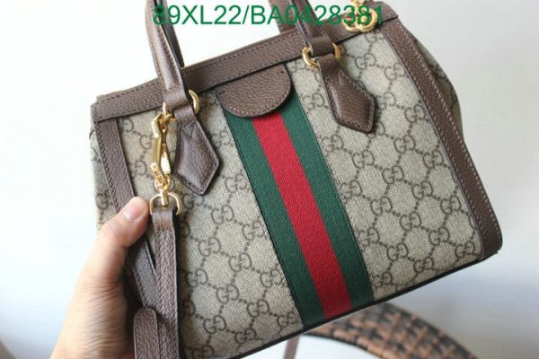 Gucci AAA+ Replica GG Beige / Ebony Ophidia Tote Bag BA04283814632