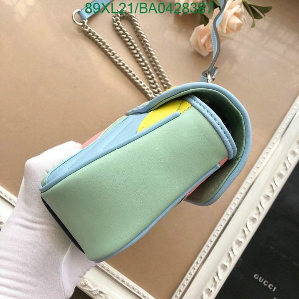 Gucci AAA+ Replica GG Marmont Flap Rainbow Crossbody Bag BA04283879821