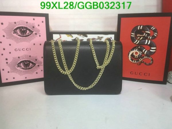 Gucci GG AAA+ Replica Leather Lock Chain Crossbody Bag GGB0323174631